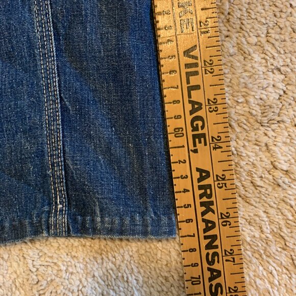 VINTAGE BLUE BELL SANFORIZED DENIM CARPENTER BIB OVERALLS ~34 X ~28 - Picture 8 of 11